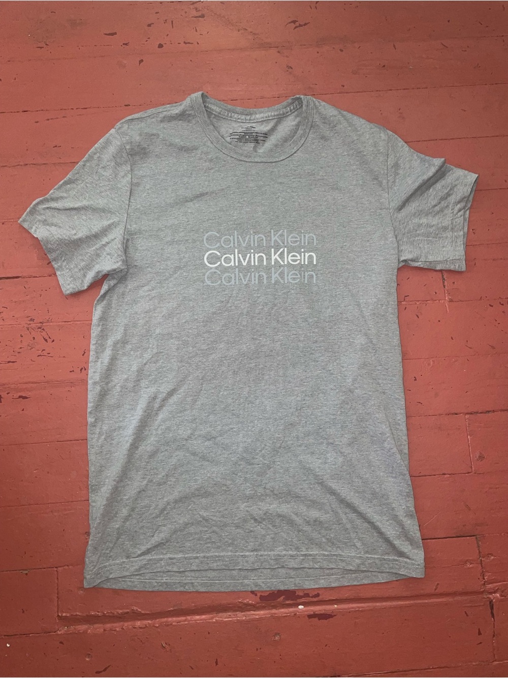 Calvin Klein Light Gray Logo Short Sleeve Tee